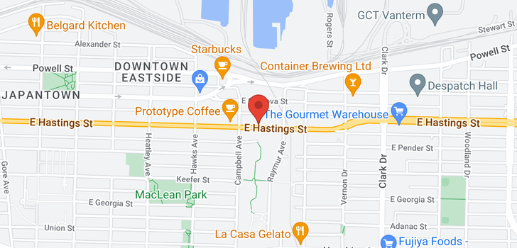 map of 808 955 E HASTINGS STREET